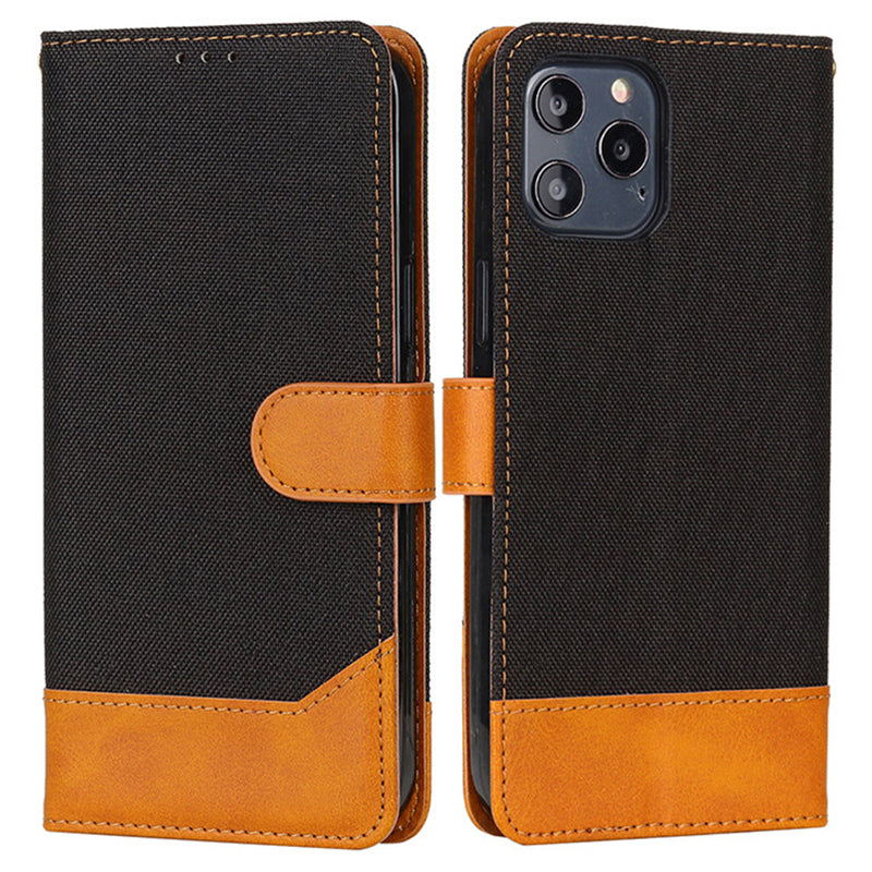 For iPhone 15 Pro Calf Texture PU Leather Canvas TPU Phone Case Magnetic Clasp Stand Wallet Cover For iPhone 15 Pro Calf Texture PU Leather Canvas TPU Phone Case Magnetic Clasp Stand Wallet Cover
